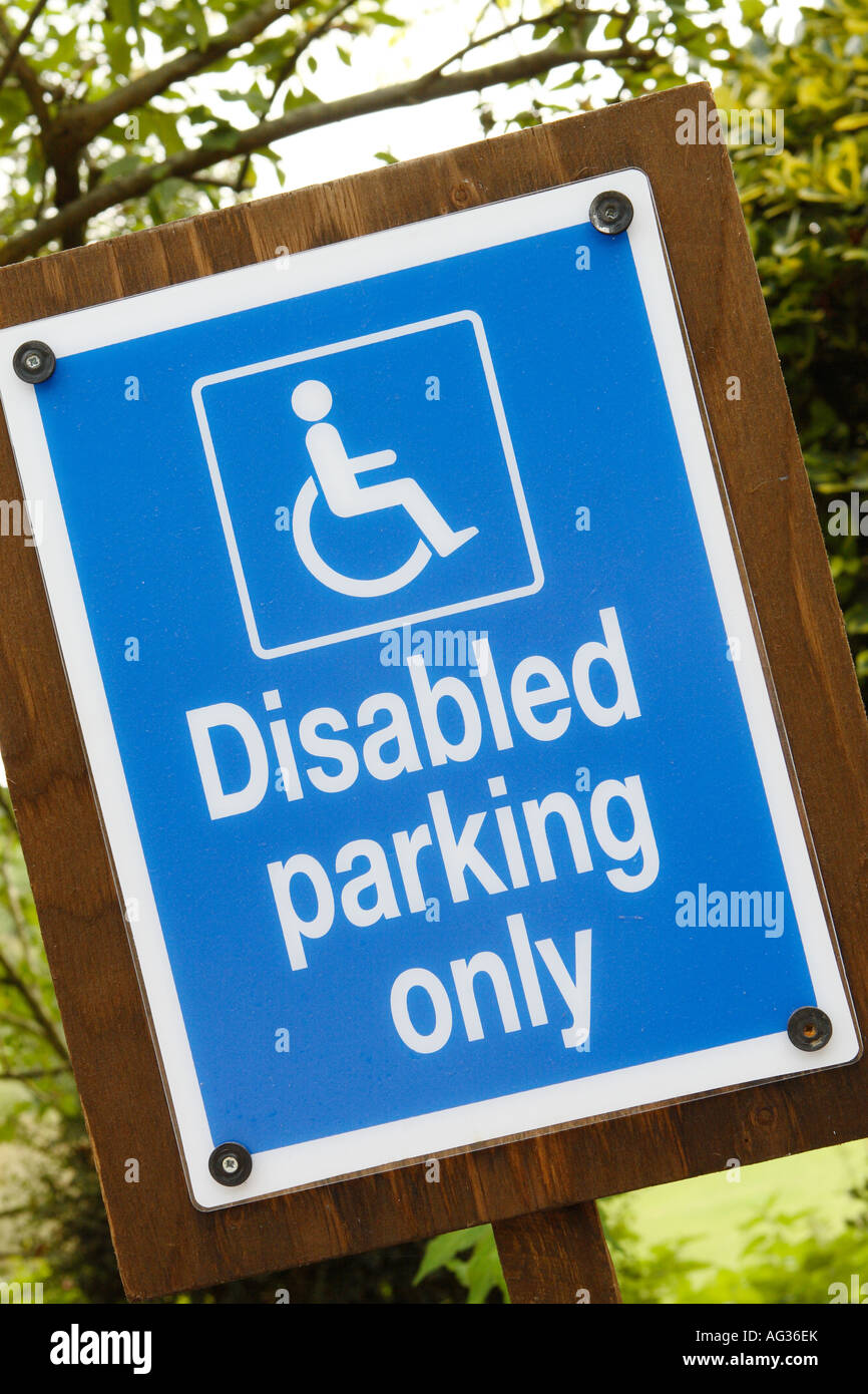 Disabili parcheggio area solo segno Foto Stock