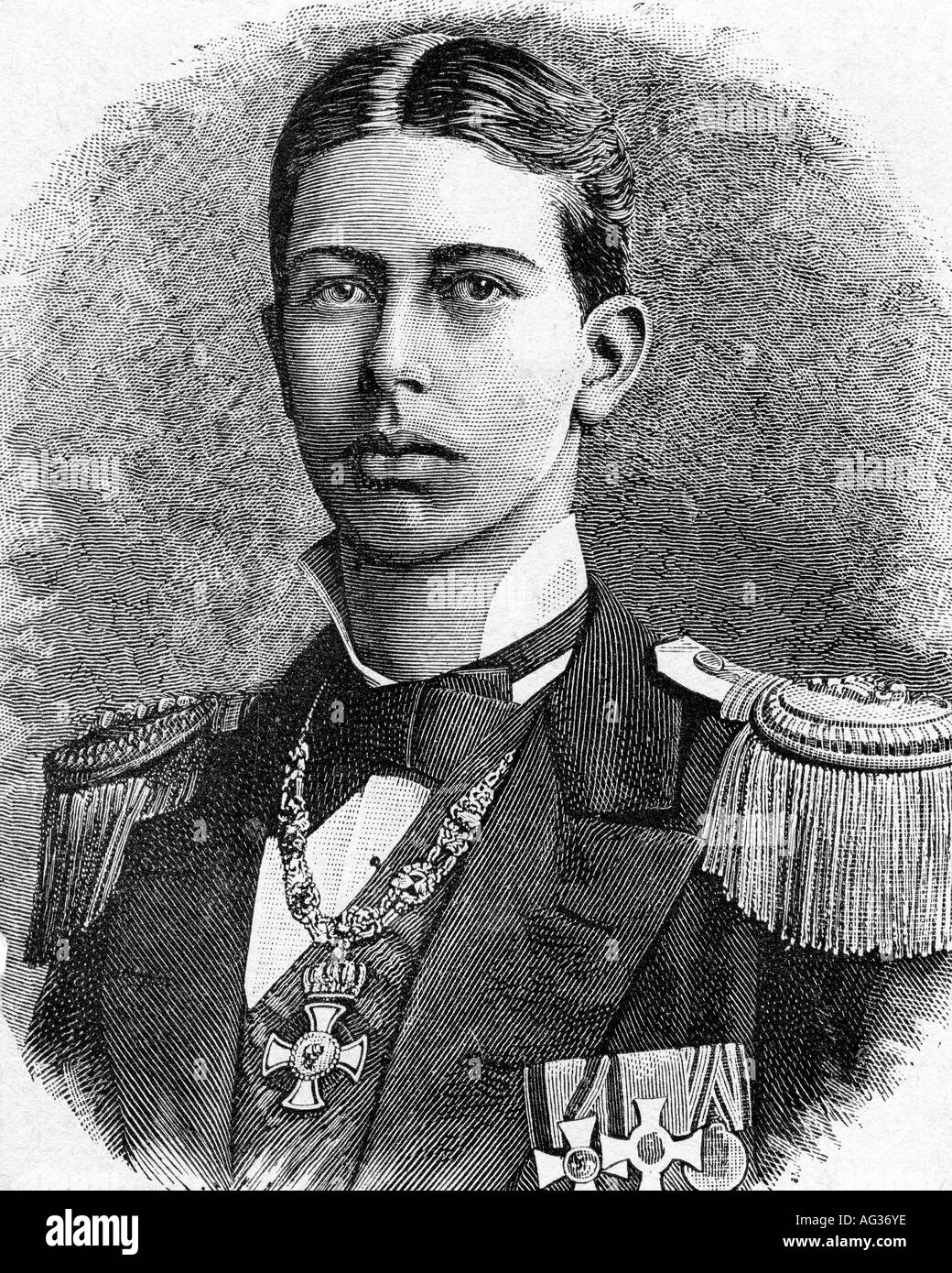 Heinrich, 14.8.1862 - 20.3.1929, Principe di Prussia, ammiraglio tedesco, ritratto, incisione, circa 1880, Hohenzollern, Marina Imperiale, Germania, 19th secolo, Enrico, , Foto Stock