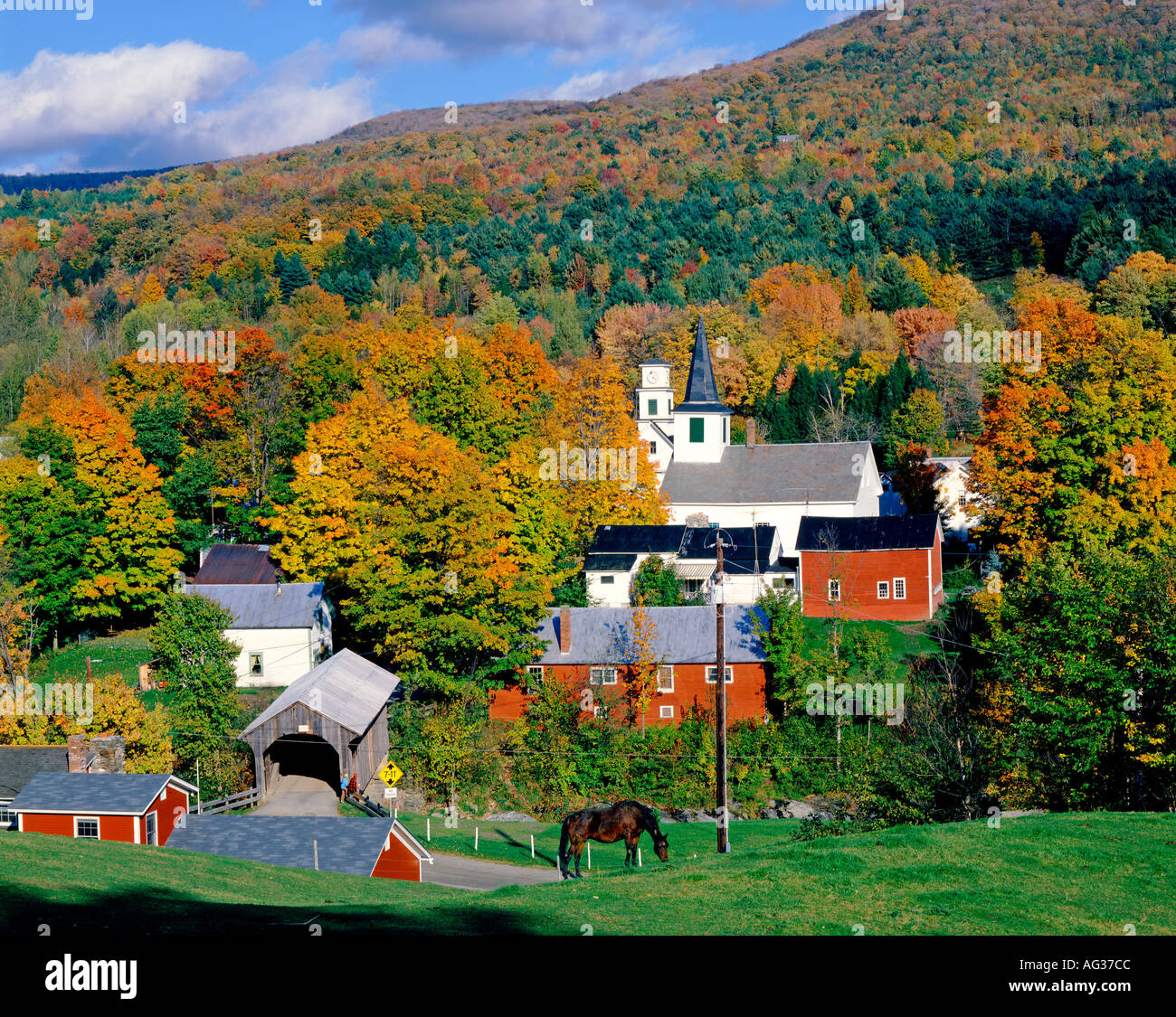 Villaggio di Waterville Vermont USA New England Foto Stock