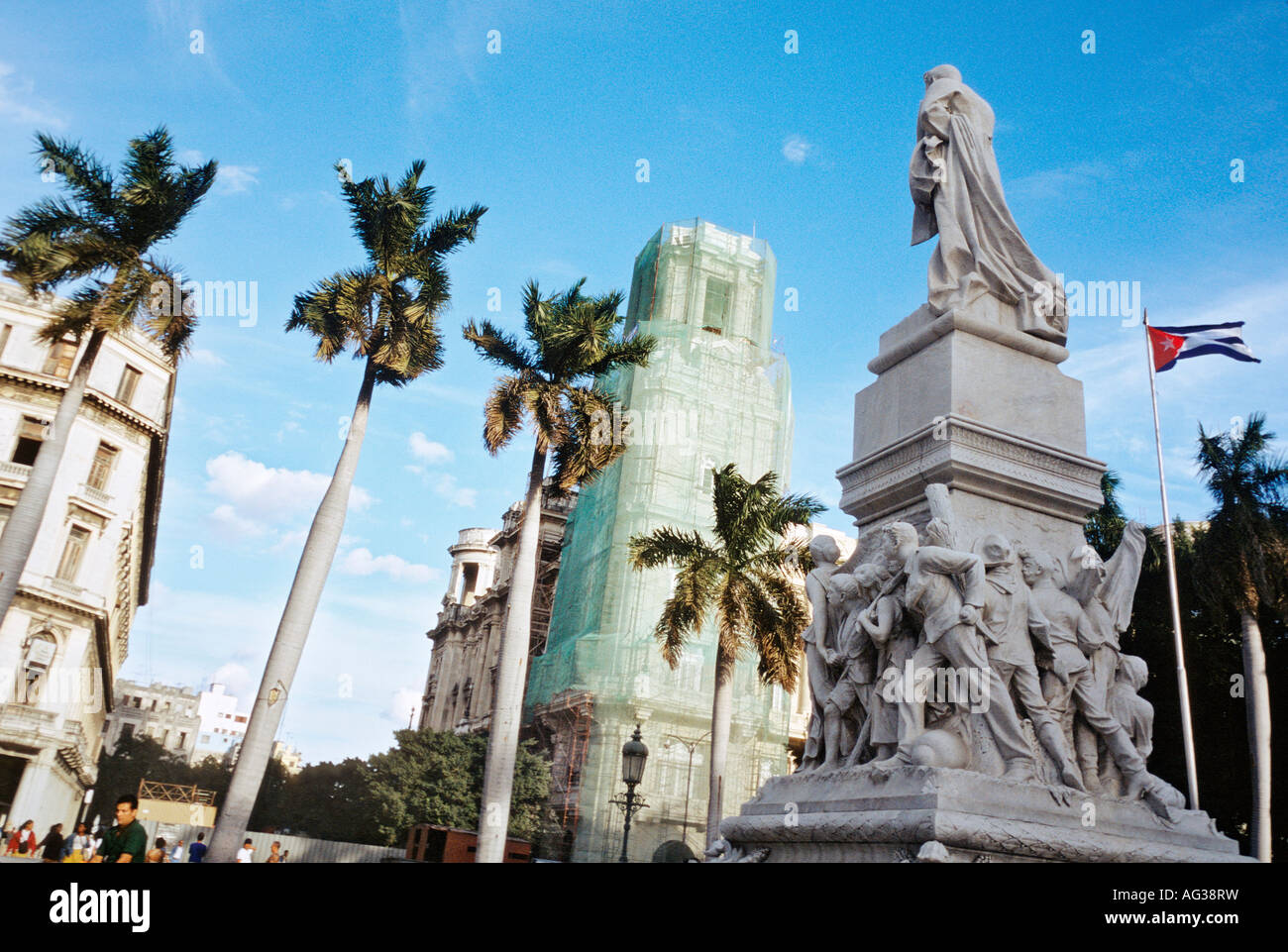 Vista del monumento nel centro di Parque Central in Havana Cuba Foto Stock