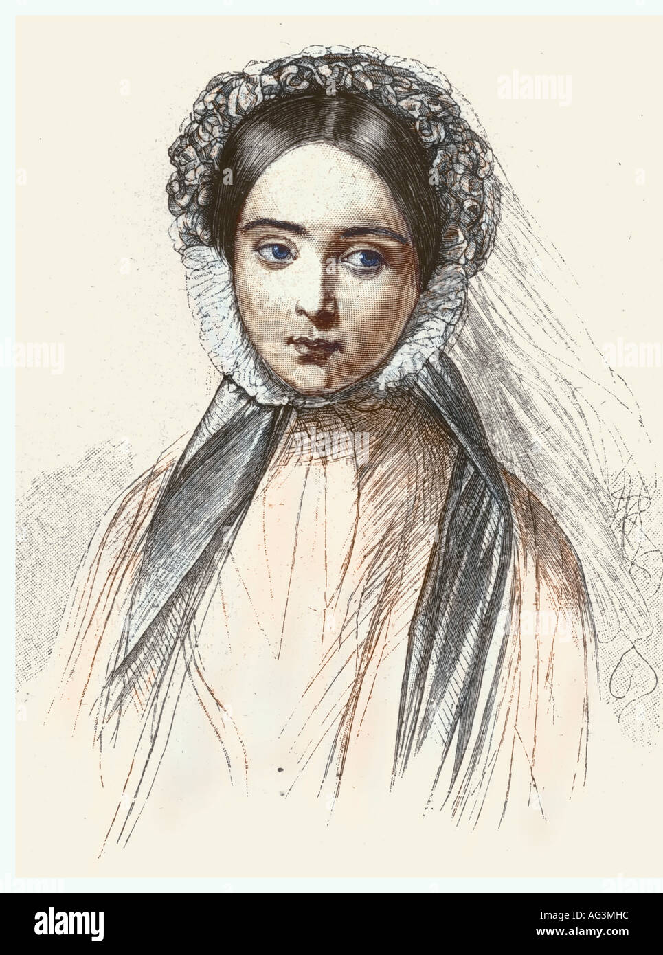 Victoria Adelaide, 21.11.1840 - 5.8. 1901, German Empress consort 9.3.1888 - 15.6.1888, ritratto, incisione dopo nach E. M. Ward, 1857, , Foto Stock
