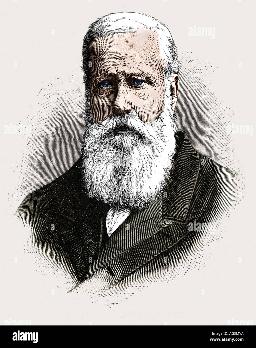 Pietro II, 2.12.1825 - 5.12. 1891, Imperatore del Brasile 7.4.1831 - 15.11.1889, ritratto, incisione, 1888, Foto Stock