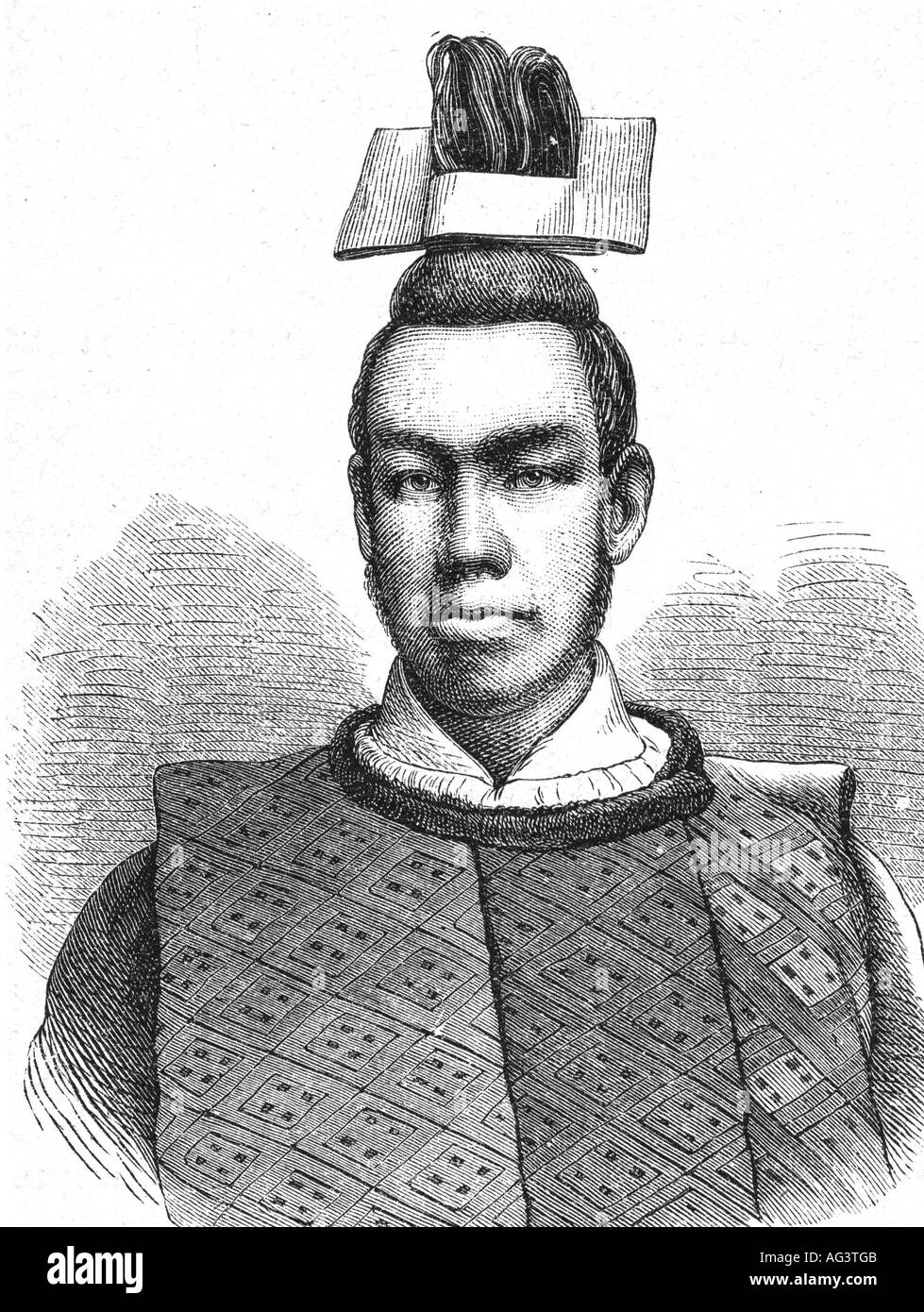 Mutsuhito, 3.11.1852 - 30.7.1912, Imperatore del Giappone 31.1.1867 - 30.7.1912, ritratto, incisione, 19th secolo, Meiji Tenno, , Foto Stock