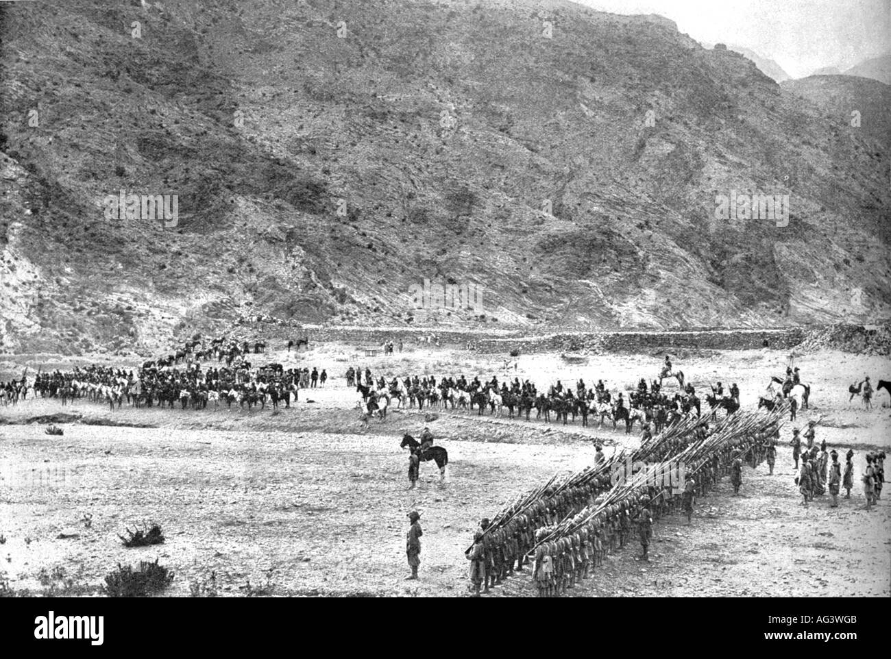 Geografia/viaggio, Gran Bretagna, politica, ritorno della missione britannica da Kabul, Lundikhana, 21.11.1893, Foto Stock