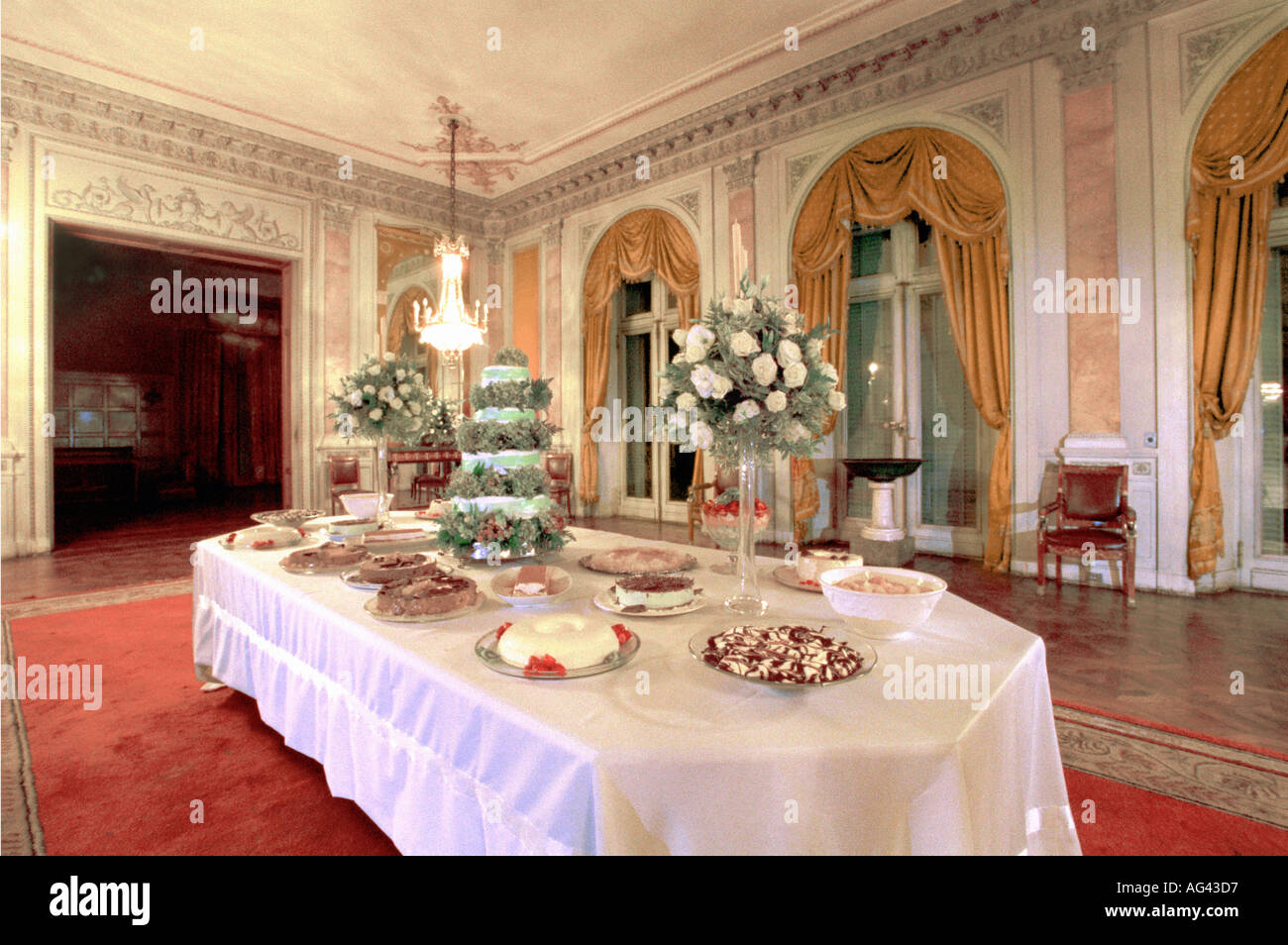 Tabella Dessert prima di una cena in un tradizionale palazzo in Cordoba Argentina Foto Stock