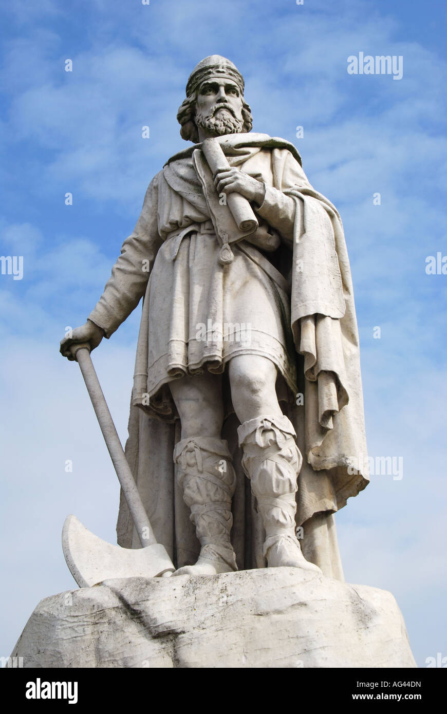 Statua di Re Alfredo il Grande, Market Place, Wantage, Oxfordshire, England, Regno Unito Foto Stock