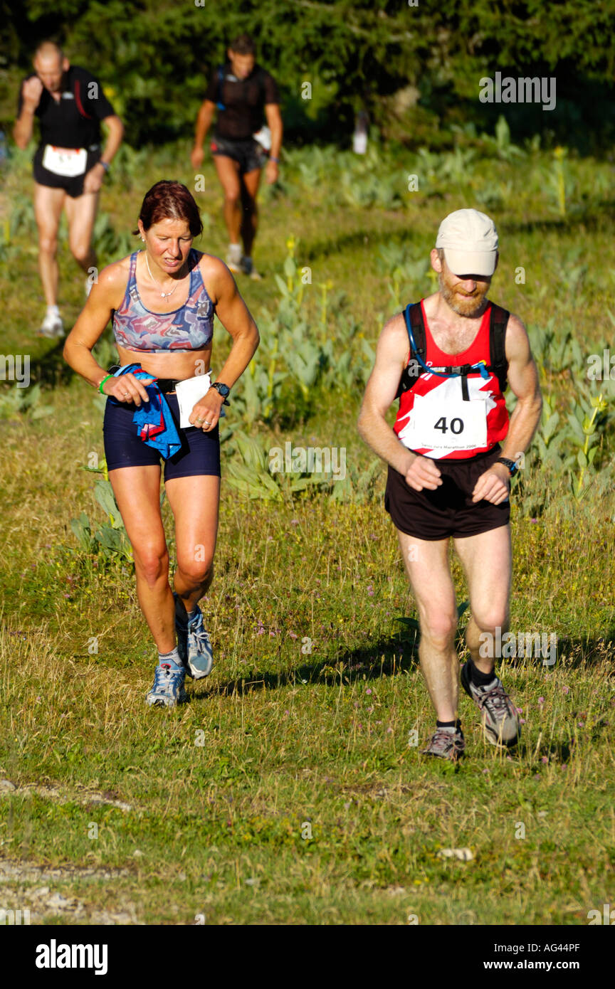 Corridori della maratona. Foto Stock