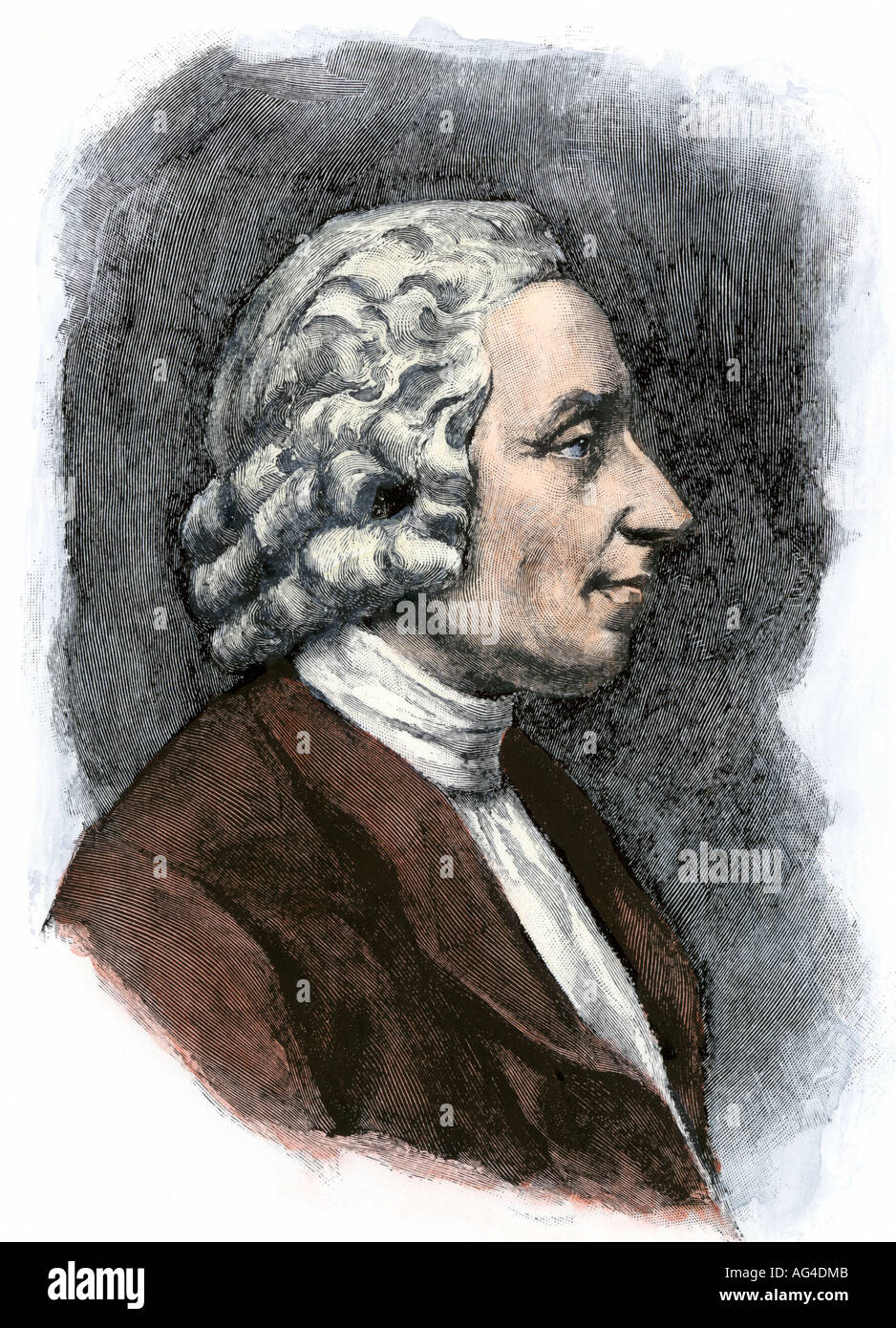 Joseph Priestley. Colorate a mano di mezzitoni una illustrazione Foto Stock