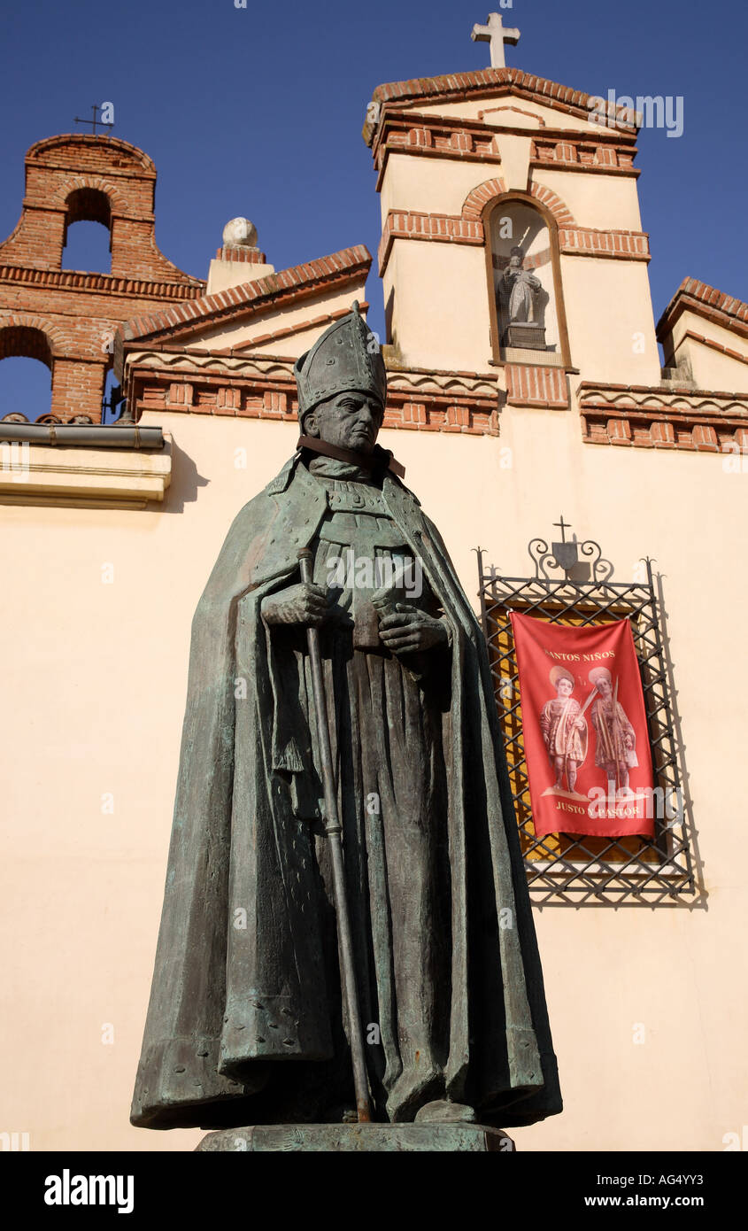 Monumento al Cardinale Cisneros, Alcala de Henares, Madrid, Spagna Foto Stock