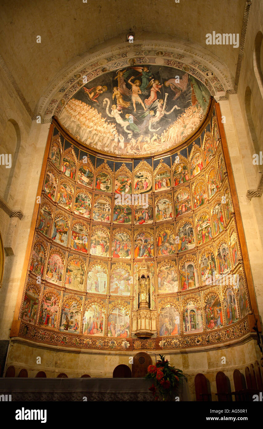 Giudizio finale Alterpiece, Salamanca vecchia cattedrale, Salamanca Castiglia e Leon, Spagna Foto Stock