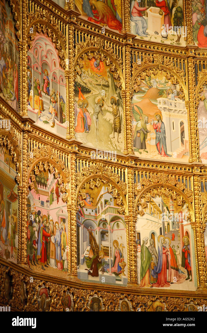 Dettaglio del Giudizio Finale Alterpiece, Salamanca vecchia cattedrale, Salamanca Castiglia e Leon, Spagna Foto Stock