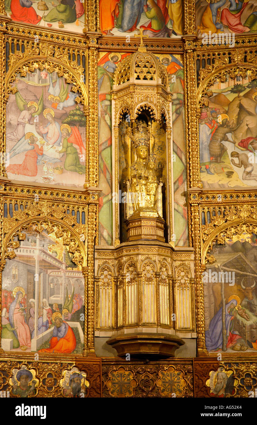 Deatil sul giudizio finale Alterpiece, Salamanca vecchia cattedrale, Salamanca Castiglia e Leon, Spagna Foto Stock