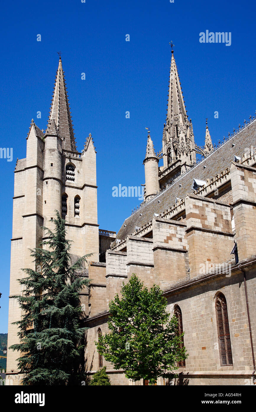 La cattedrale, Mende, Languedoc Roussillon, Lozère, Francia. Foto Stock