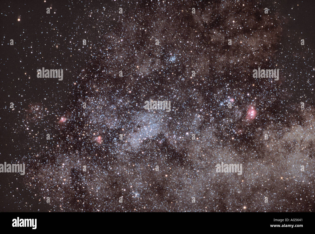 Stelle galassie M8-M20 M16 M17 Foto Stock