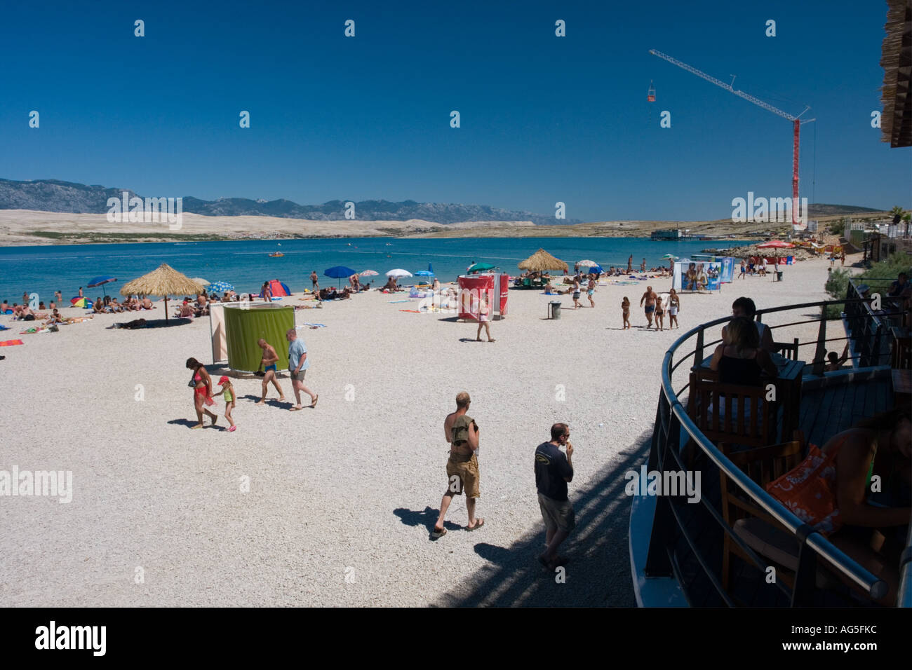La Spiaggia Zrce Sull Isola Di Pag In Croazia Europa Foto