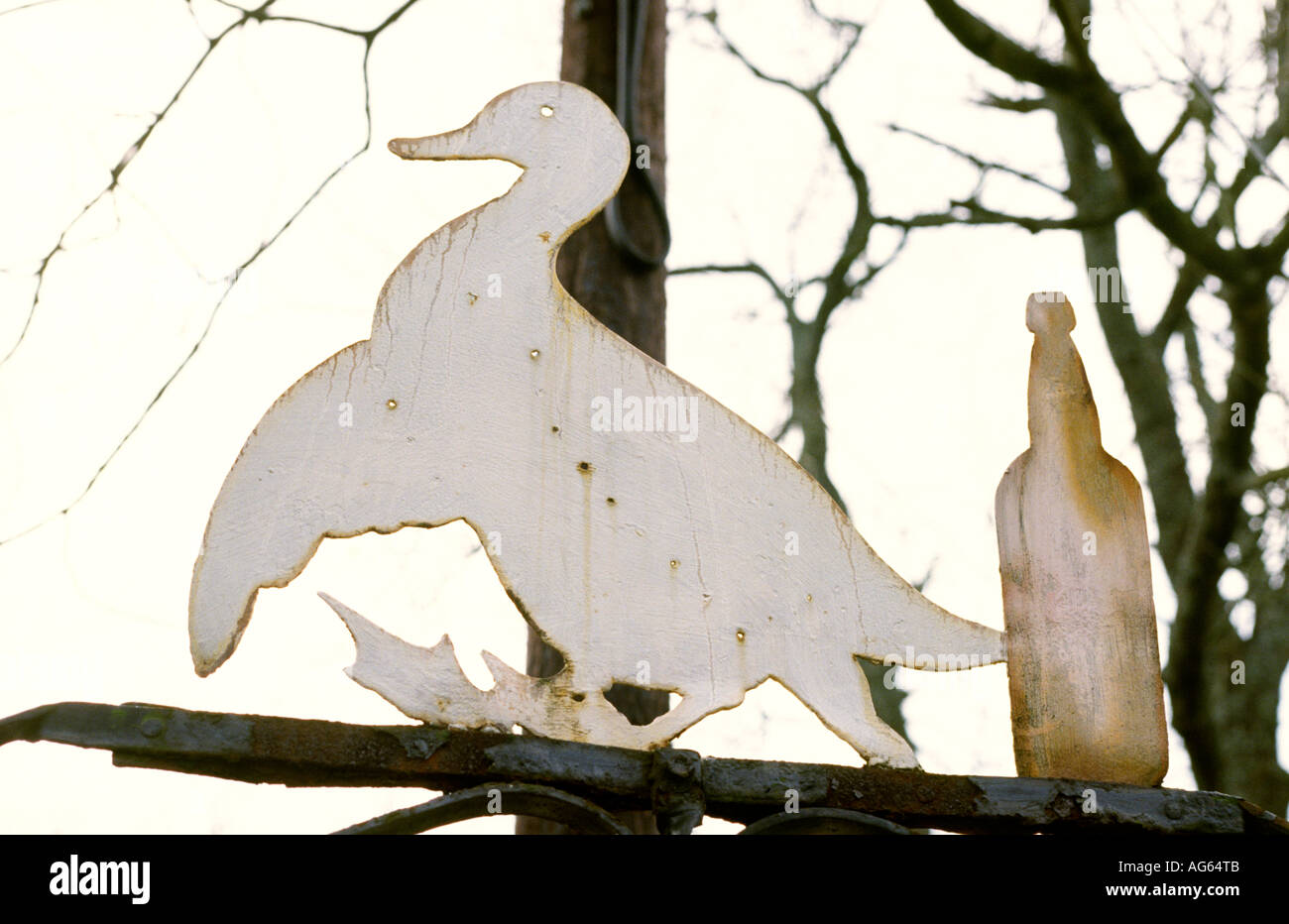 Regno Unito, Cumbria Hawkshead, Barngates, Pub segni, il Drunken Duck Inn Foto Stock