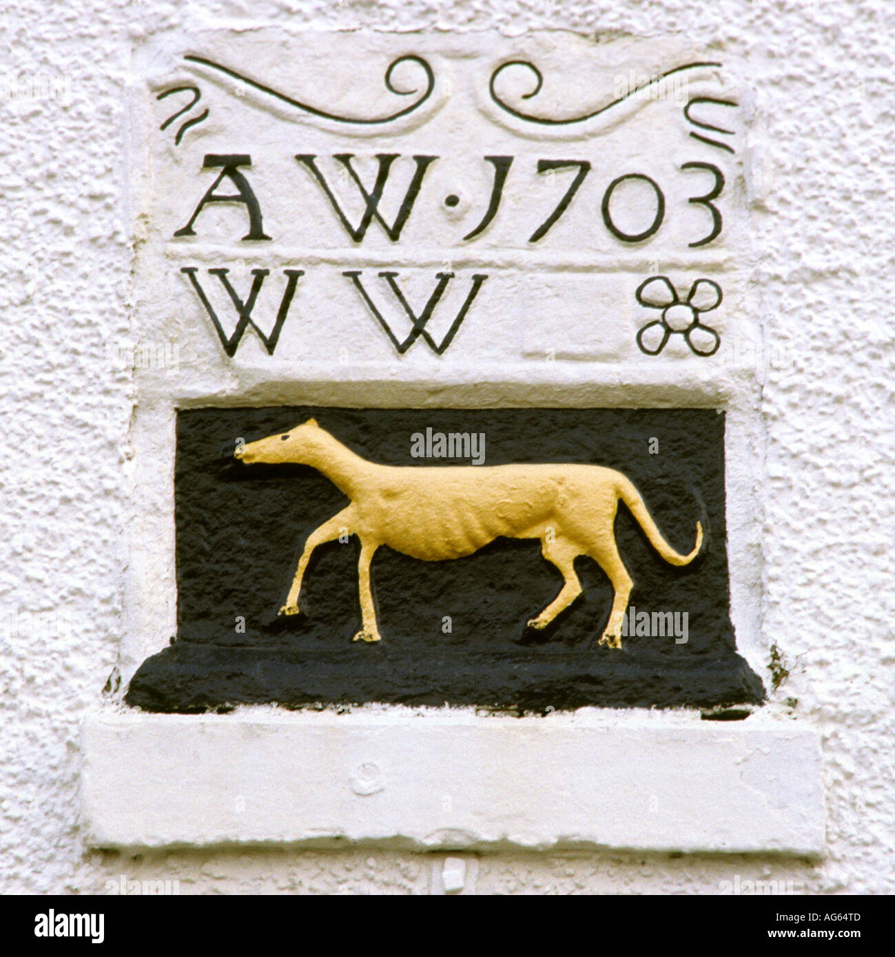 Cumbria Shap 1703 Greyhound Inn pub segno Foto Stock