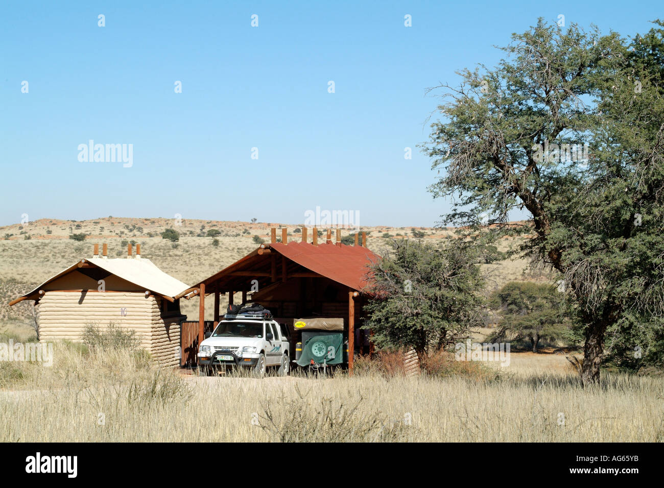 Kalahari Tented Camp nel Kgalagadi transfrontaliera Parco Nazionale Sud Africa RSA Foto Stock