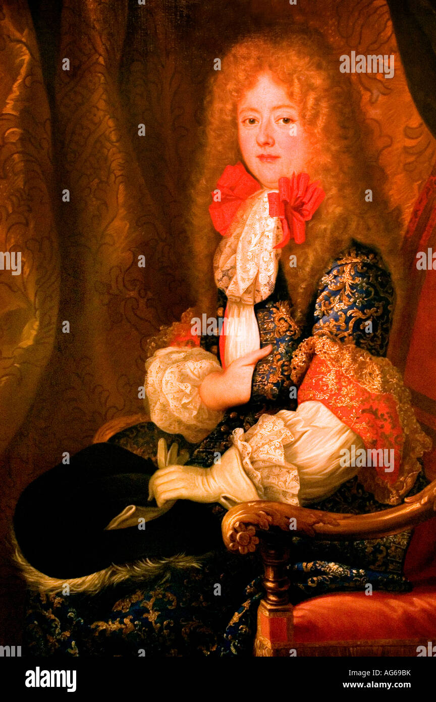 Elisabeth Charlotte del Palinate Duchessa di Orleans 1652 1722 in abito di caccia Foto Stock