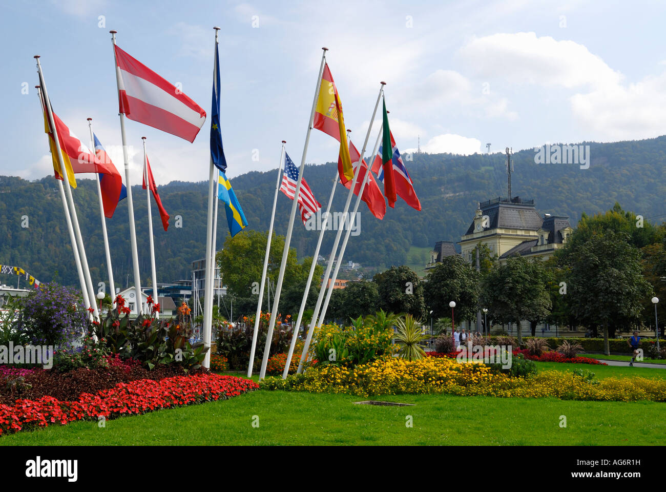 Il lungolago della città di Bregenz, Vorarlberg A. Foto Stock