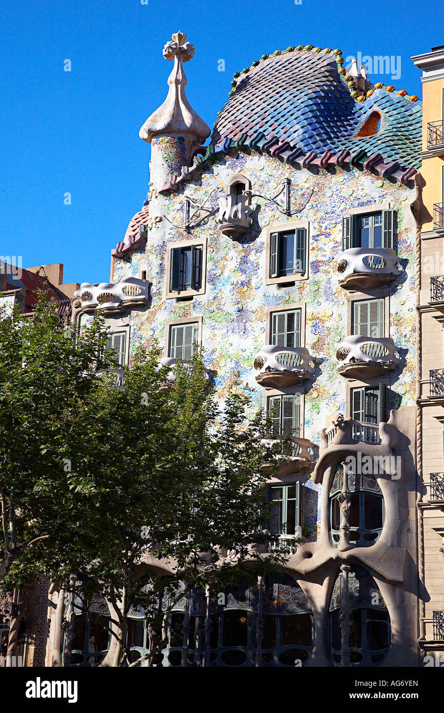 La Casa Batllo, Barcelona, Spagna. Foto Stock