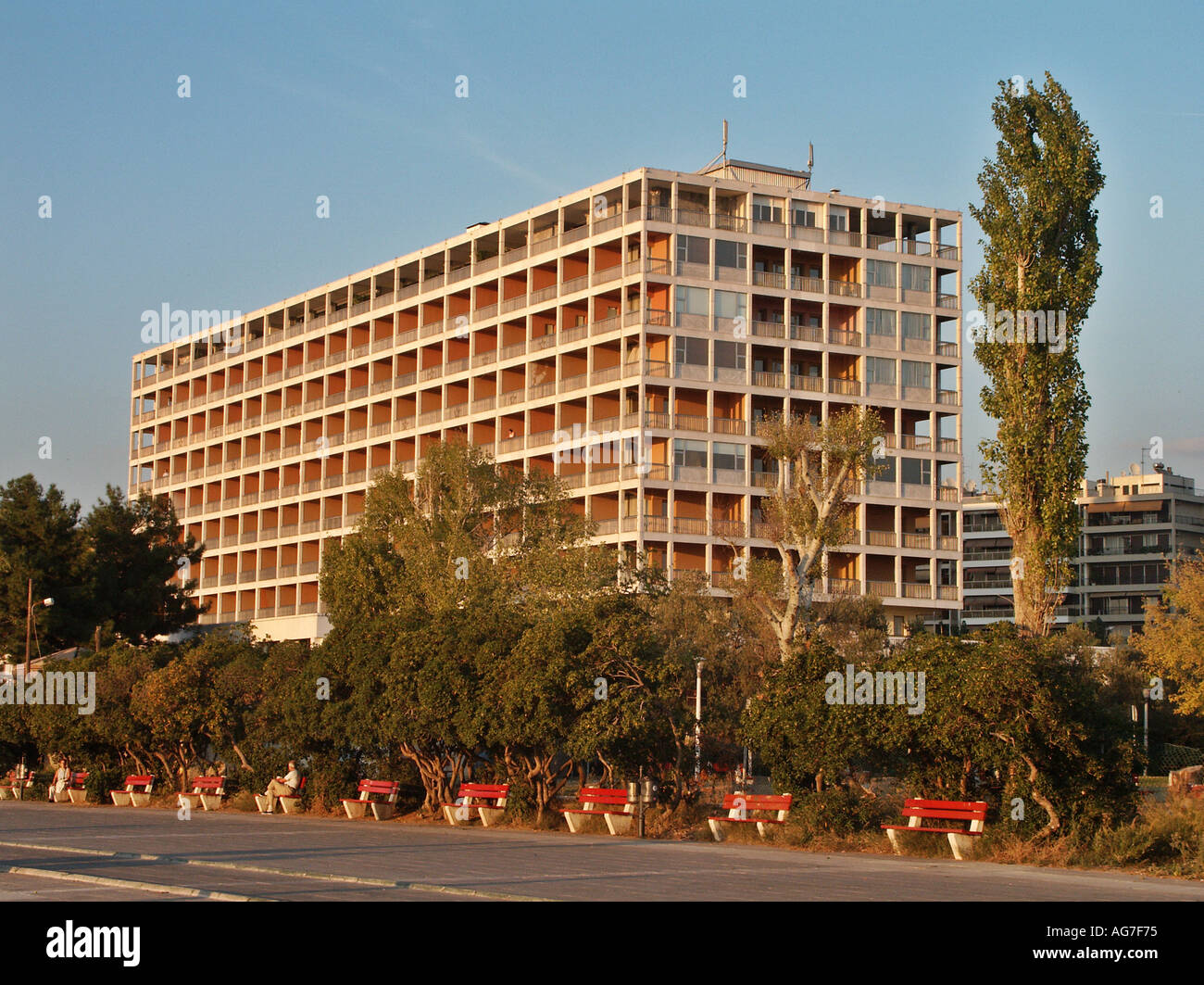 Macedonia di Makedonia Hotel Pallas indietro vista lungomare di Salonicco Grecia Europa Foto Stock