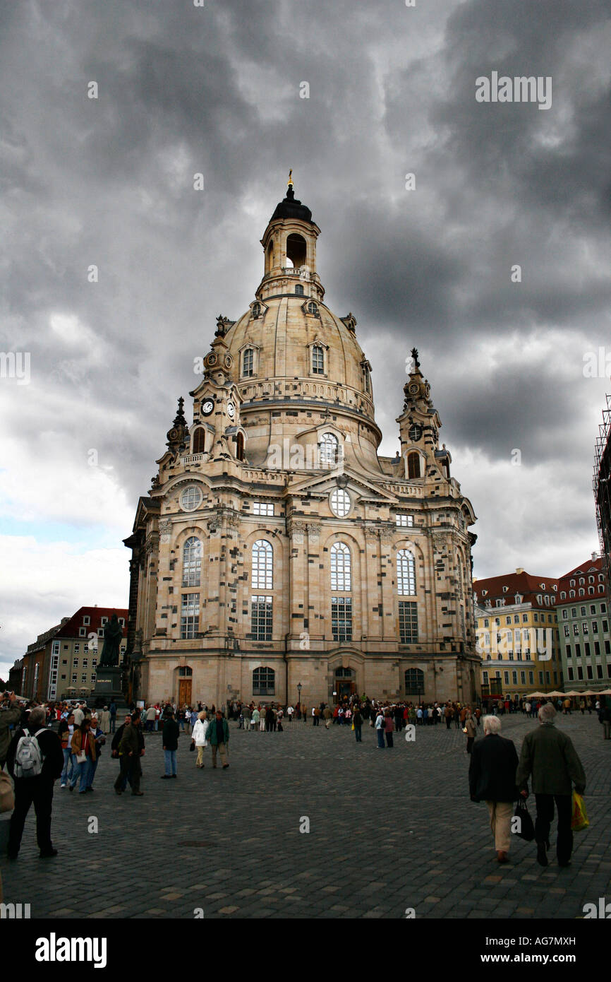 A Dresda, Frauenkirche, Germania Foto Stock