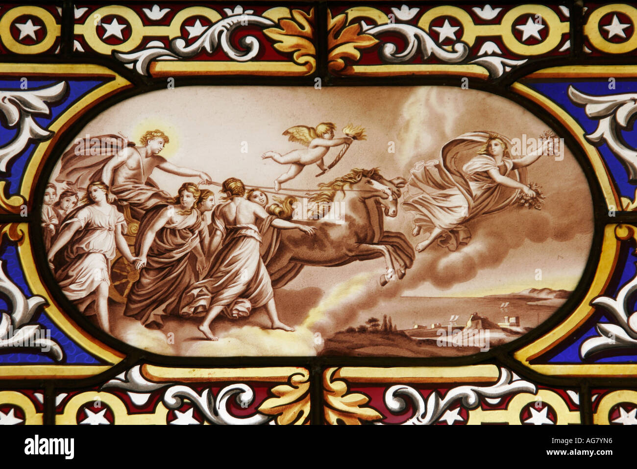 Alabama Marengo County, Demopolis, Gaineswood, Greek Revival Mansion 1861, vetrate, i visitatori di viaggio tour turistico luoghi di interesse turistico Foto Stock