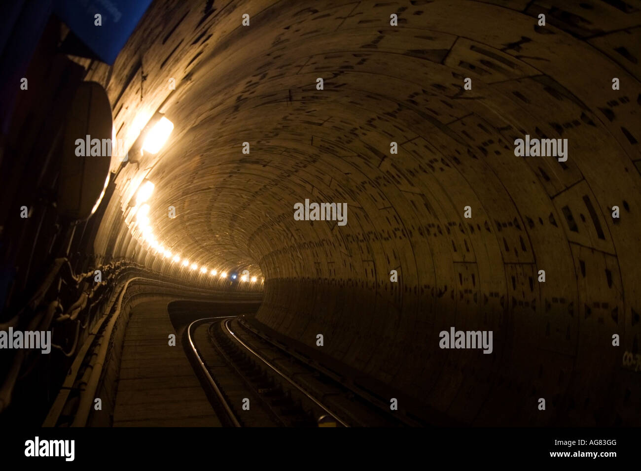 Greenwich tunnel di DLR Foto Stock
