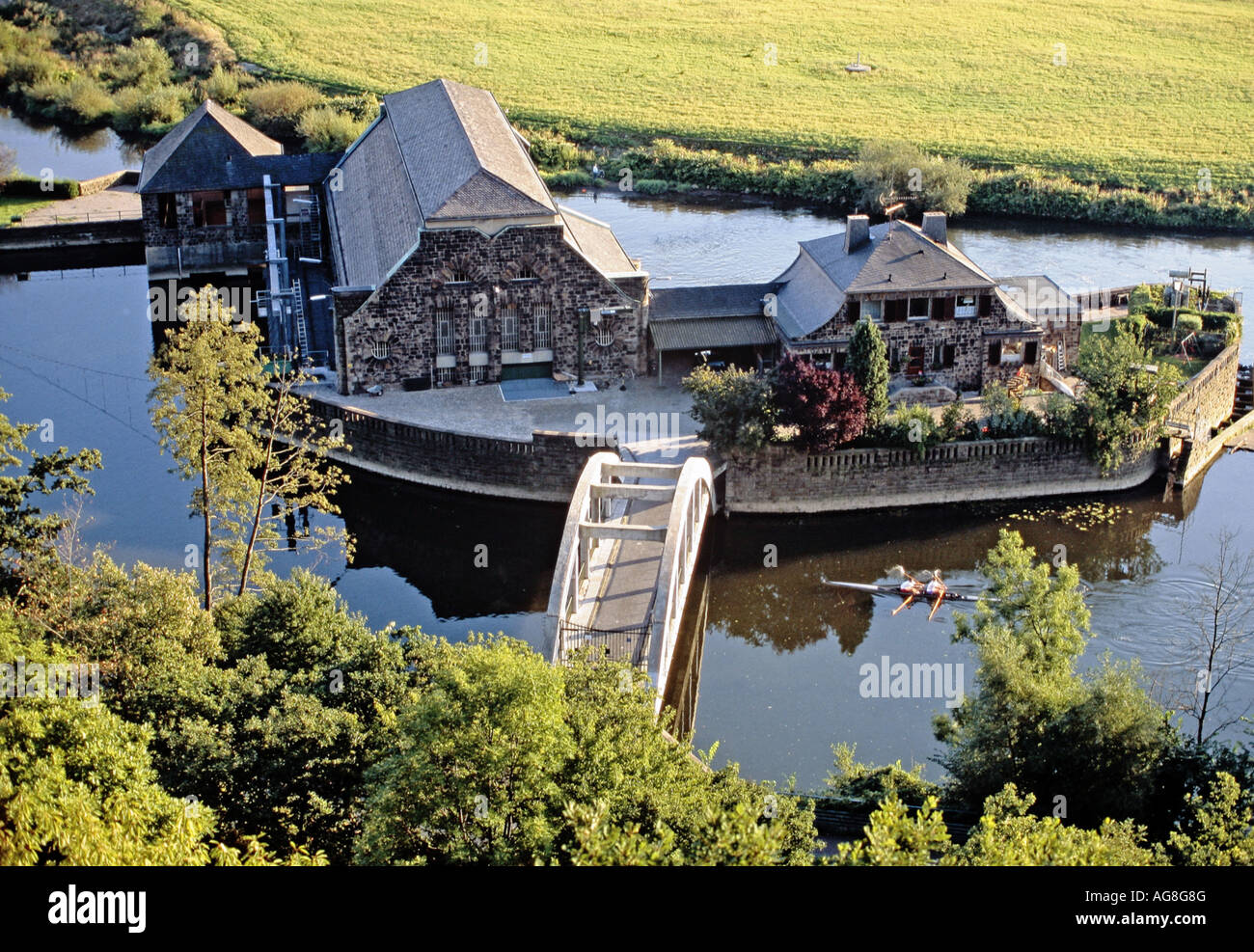 Il monumento-protected centrale idroelettrica Hohenstein nella valle della Ruhr, in Germania, in Renania settentrionale-Vestfalia, la zona della Ruhr, W Foto Stock