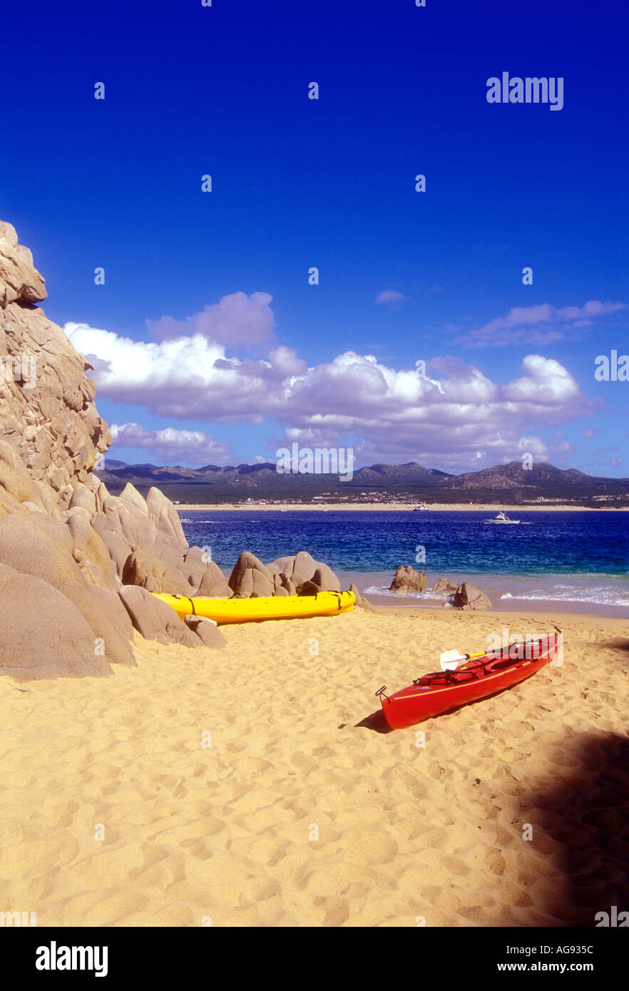 Kayak da mare sulla spiaggia di Cabo San Lucas Baja California Messico Foto Stock