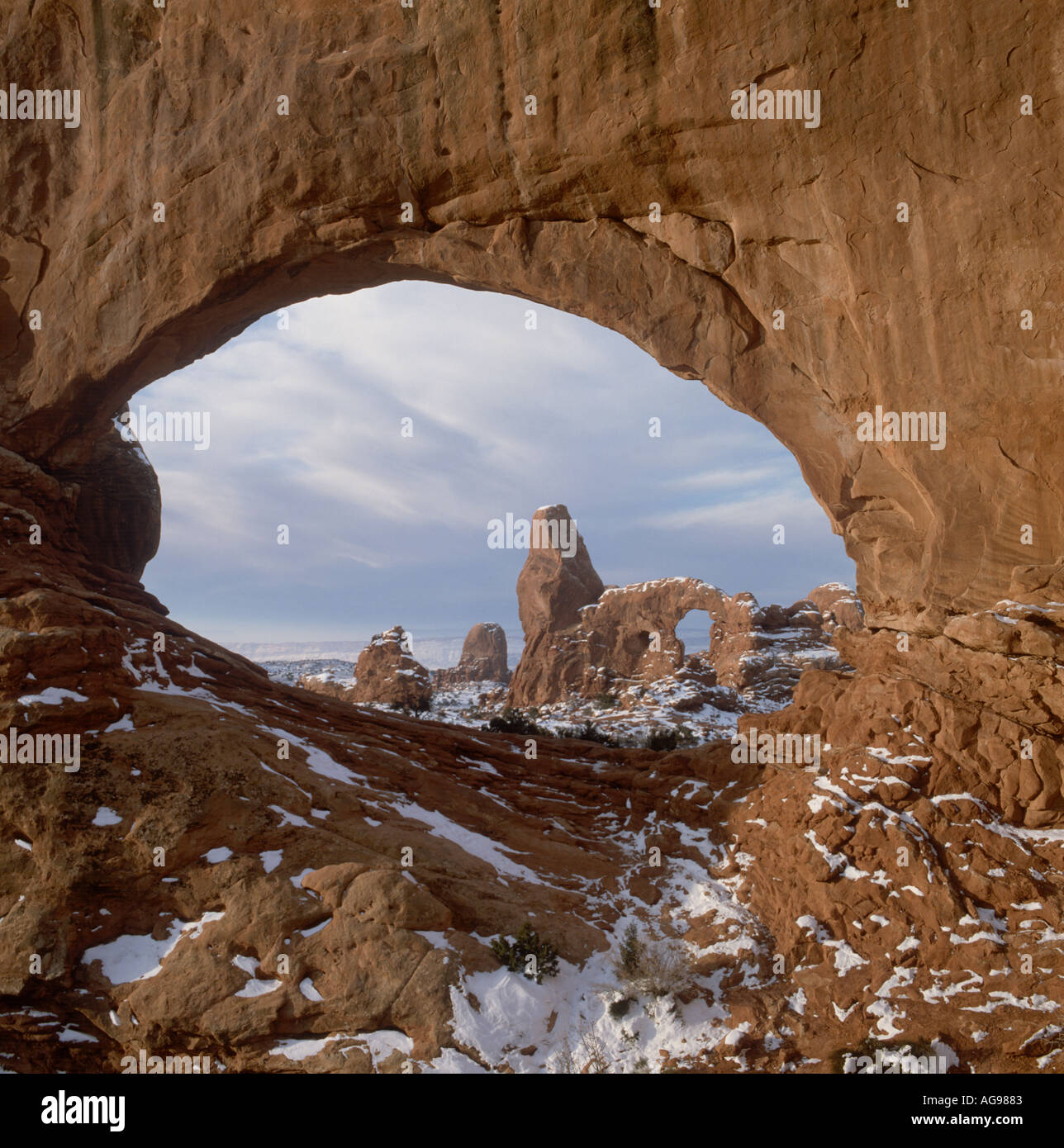 Arco Naturale Arches National Park nello Utah Stati Uniti d'America Foto Stock