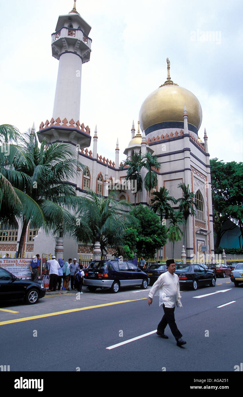 La Moschea del Sultano sul north bridge road il più grande moschea in Singapore Foto Stock