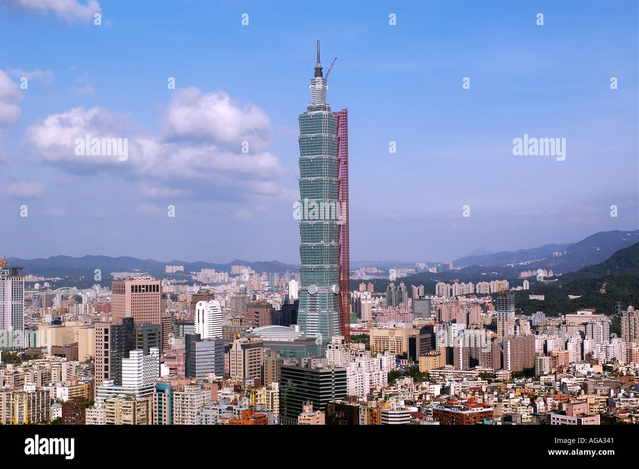 Taipei 101 tower in costruzione in Taiwan Foto Stock