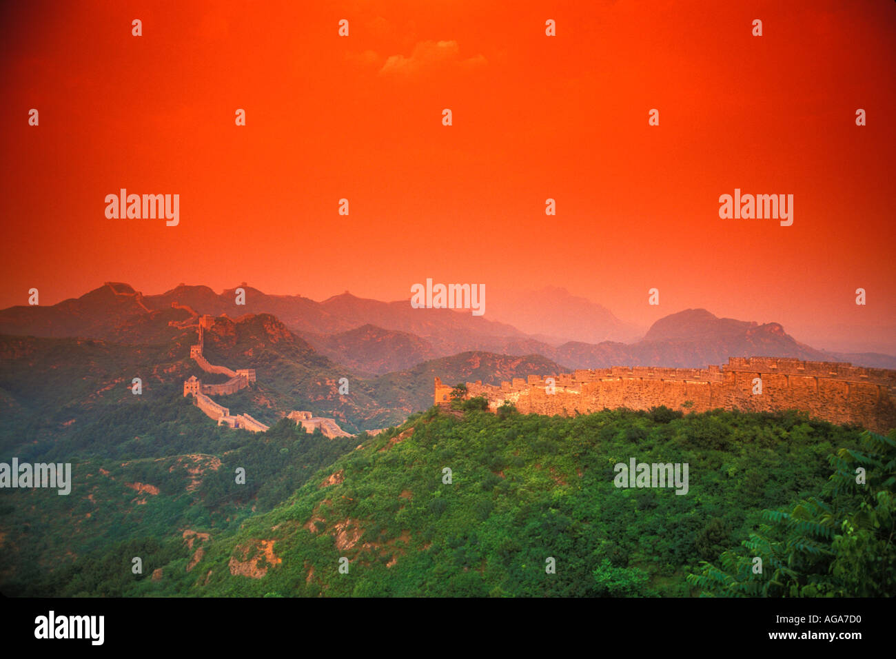 Grande Muraglia Jinshanling Cina Foto Stock