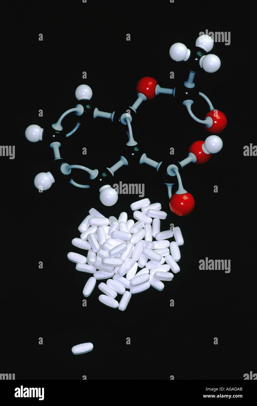 Aspirina struttura molecola Foto Stock