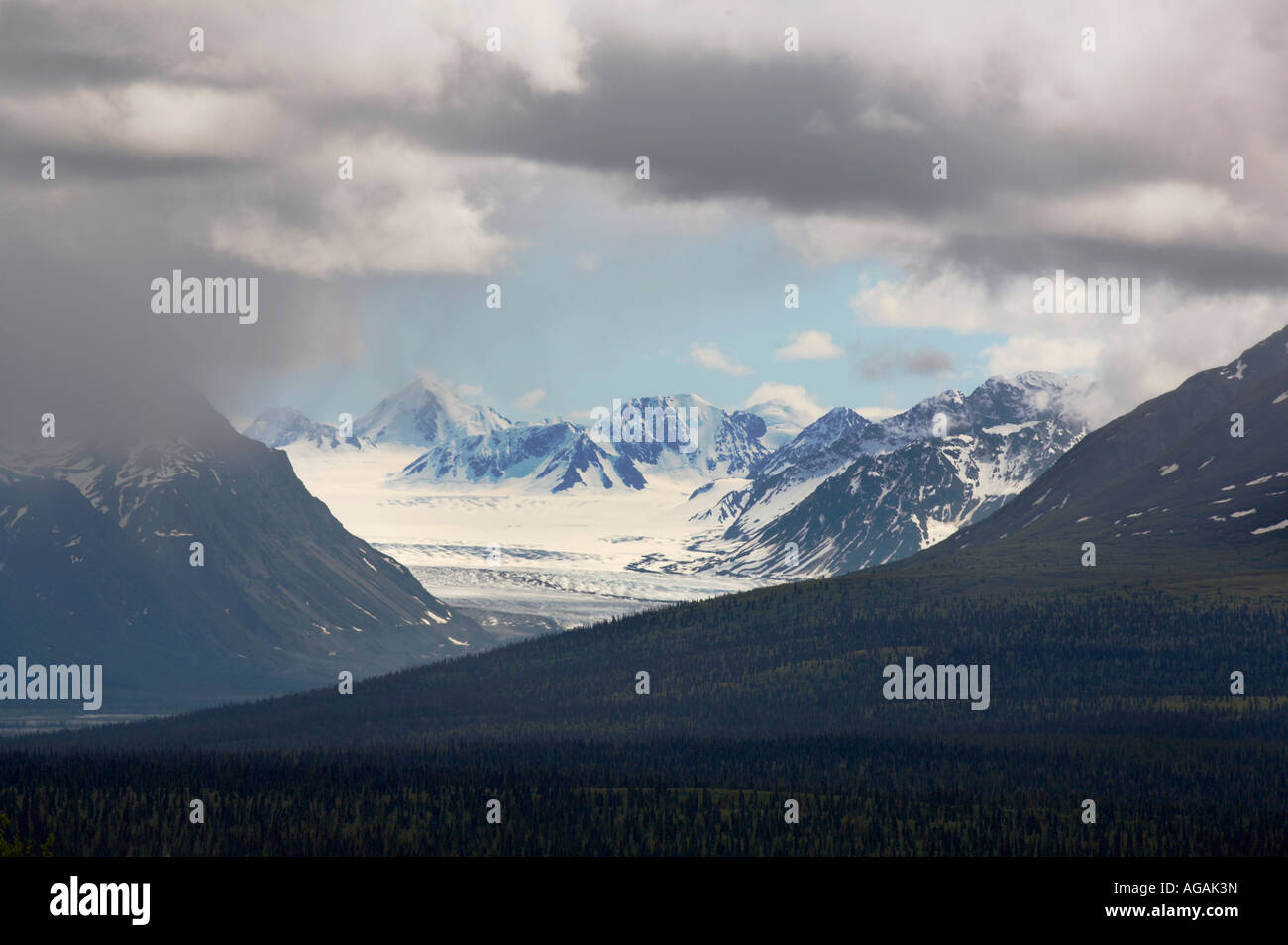 Chugach Mountains da Glenn Autostrada Alaska Foto Stock