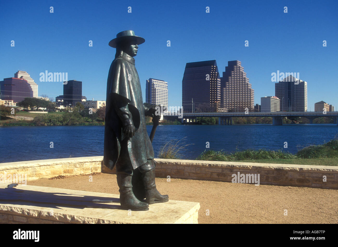 Stevie Ray Vaughan memorial di Austin in Texas Foto Stock