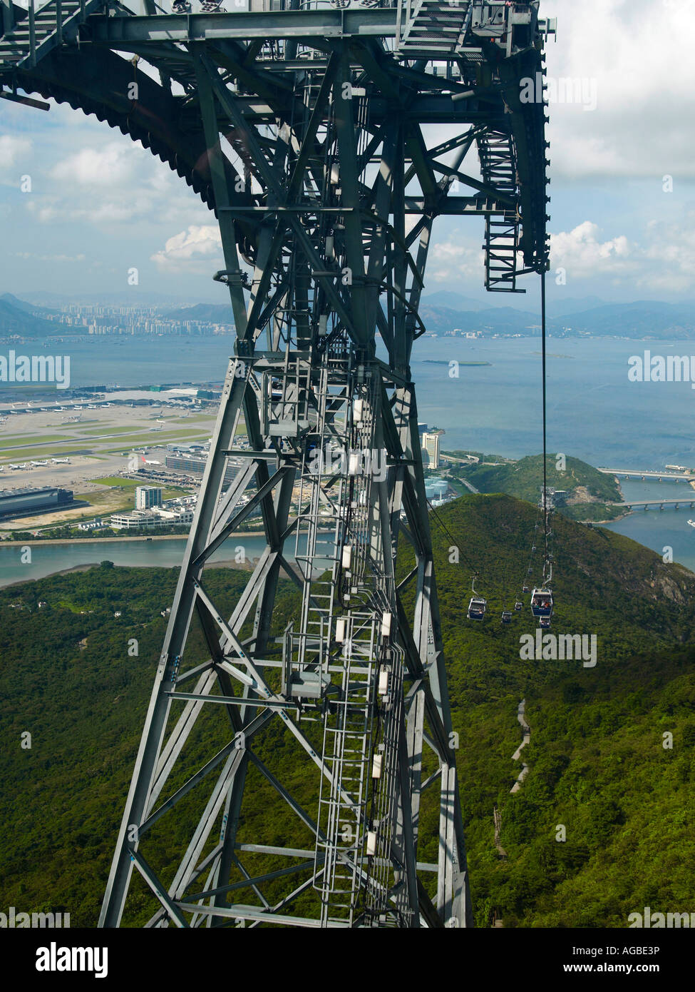 Cina, Hong Kong, l'Isola di Lantau, funivie Foto Stock