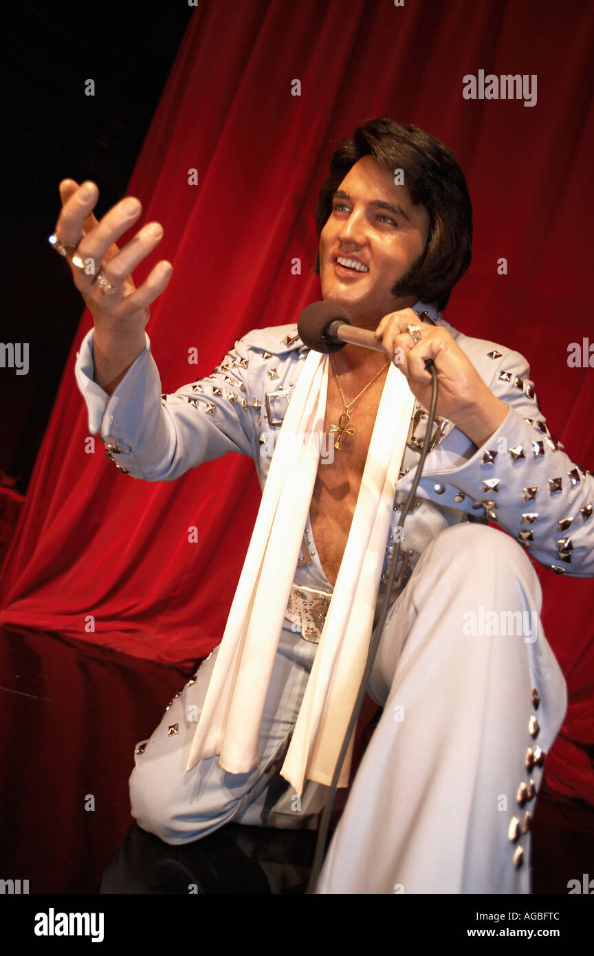 Cera Elvis Presley a Madame Tussaud s Wax Museum di Las Vegas, Nevada Foto Stock