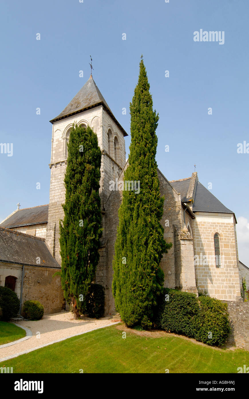 Saché chiesa, Indre-et-Loire, Francia. Foto Stock