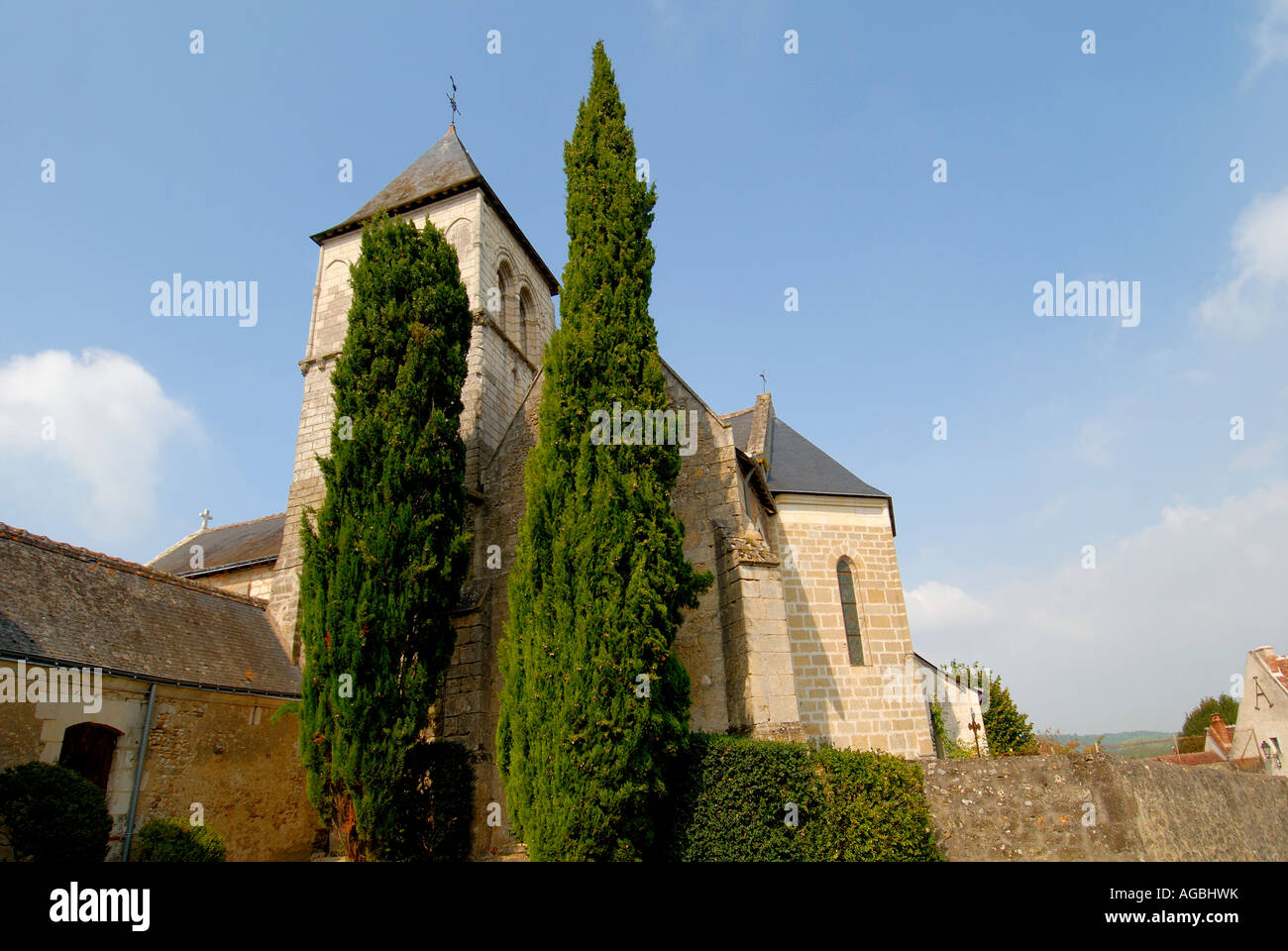 Saché chiesa, Indre-et-Loire, Francia. Foto Stock