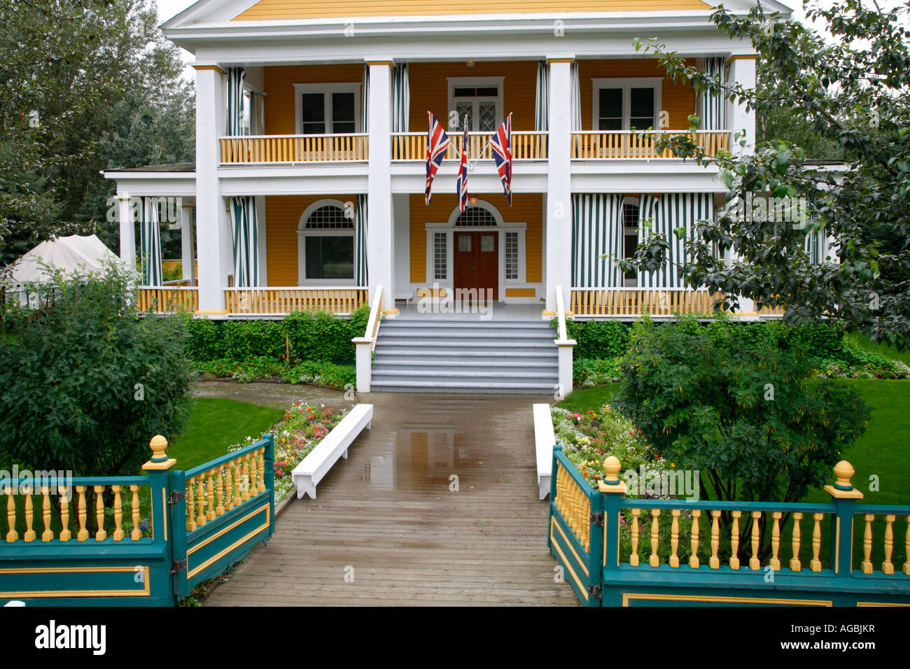 Il Commissario s Residence nella storica città mineraria di Dawson City Yukon Territory Canada Foto Stock