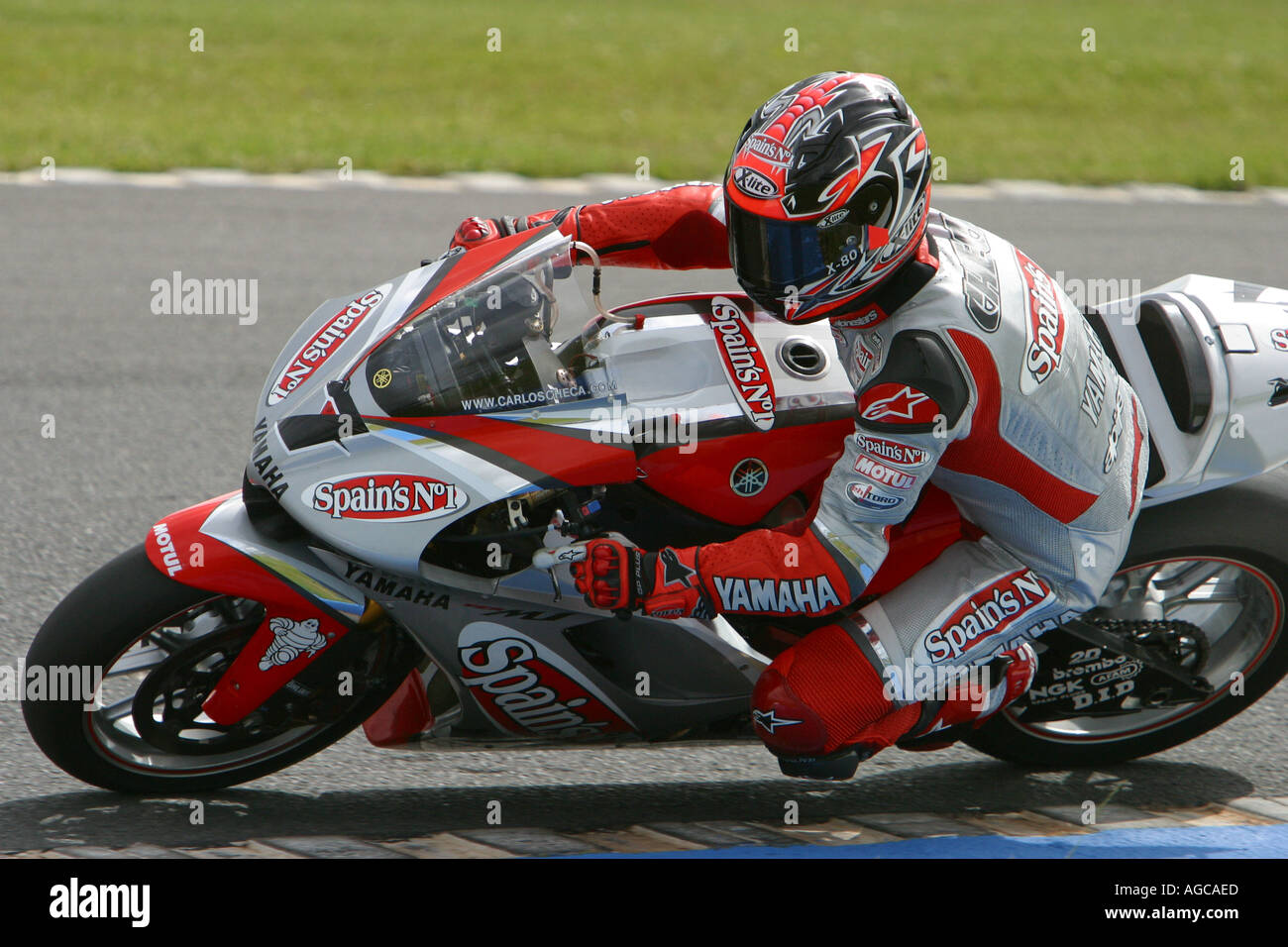 Carlos Checa Fortuna M1 Yamaha MotoGp GRAN BRETAGNA Donington Park 2003 Foto Stock