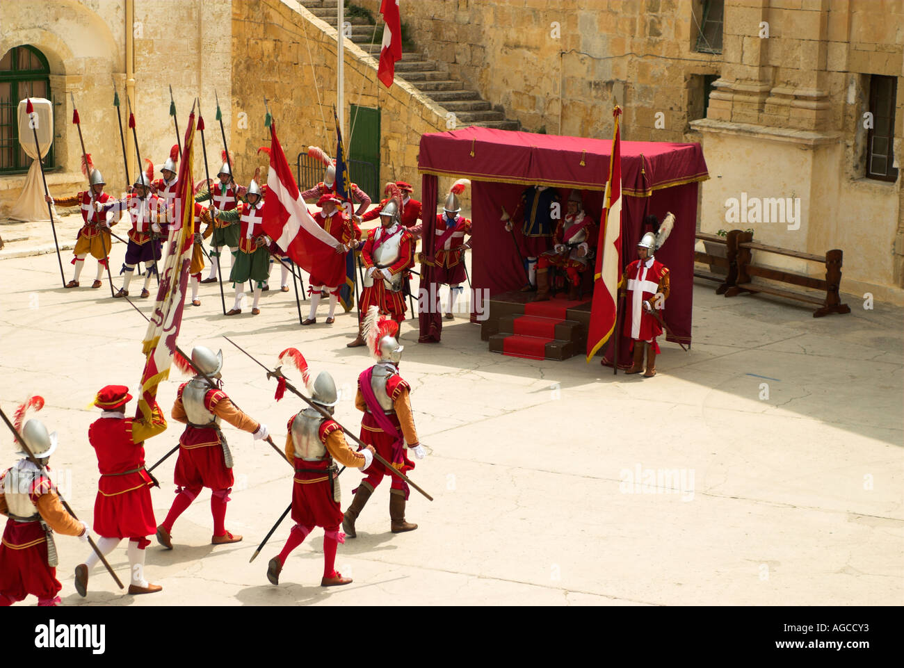 Sfilata Inguardia a fort st elmo a Malta Foto Stock