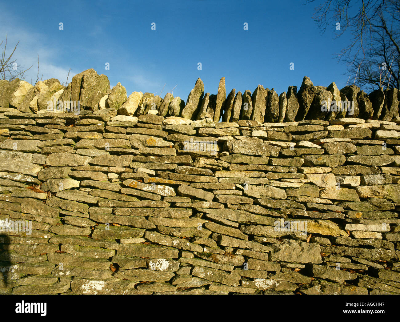 Una parete di stalattite Bibury Foto Stock