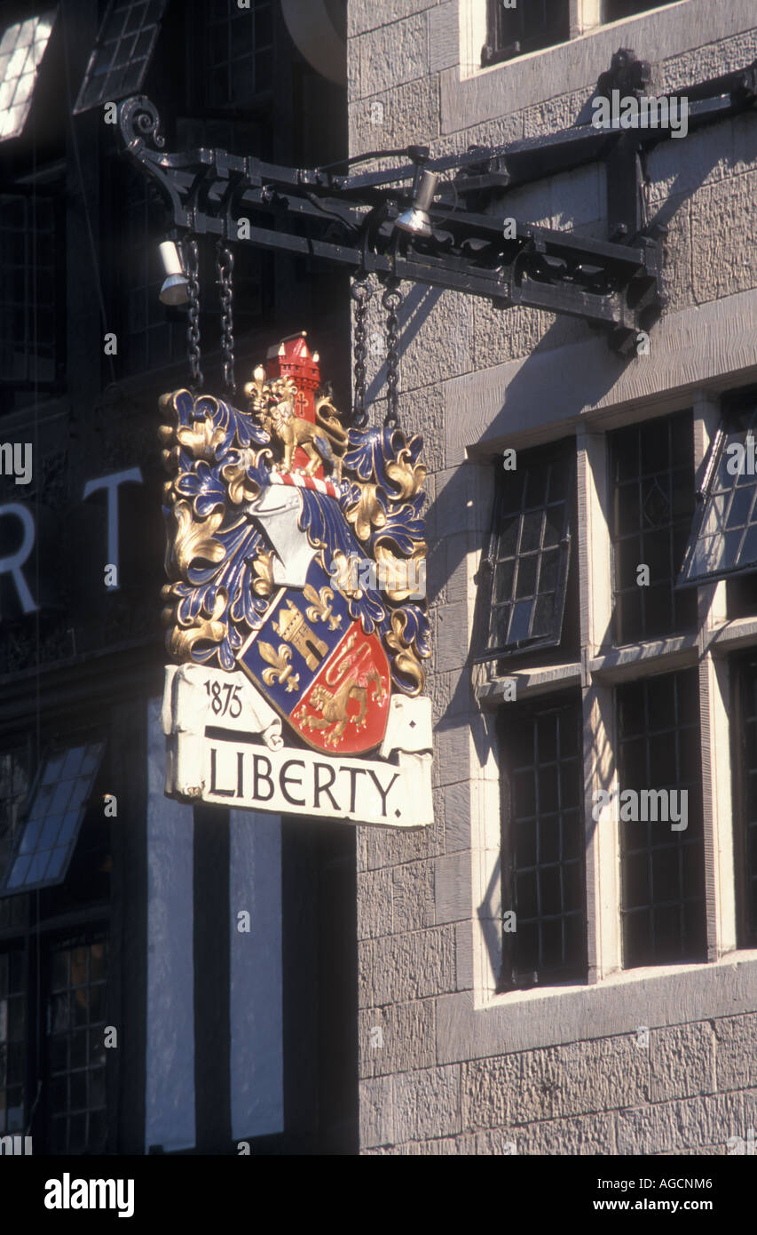 Segno del negozio, Liberty Department Store London REGNO UNITO Foto Stock