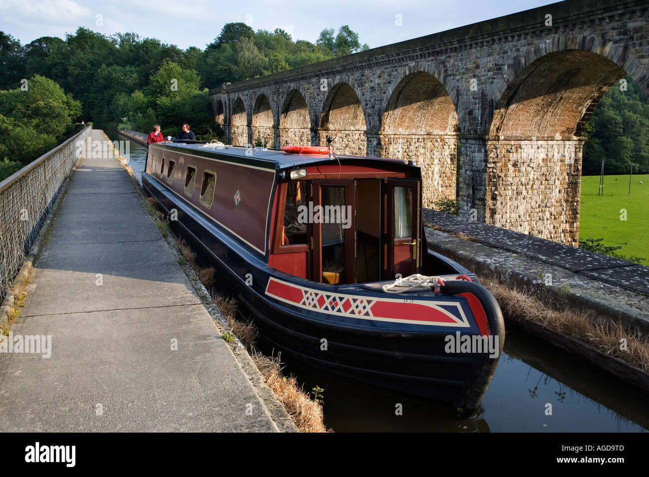 Attraversamento Acquedotto Chirk sull'Inghilterra Galles confine Foto Stock