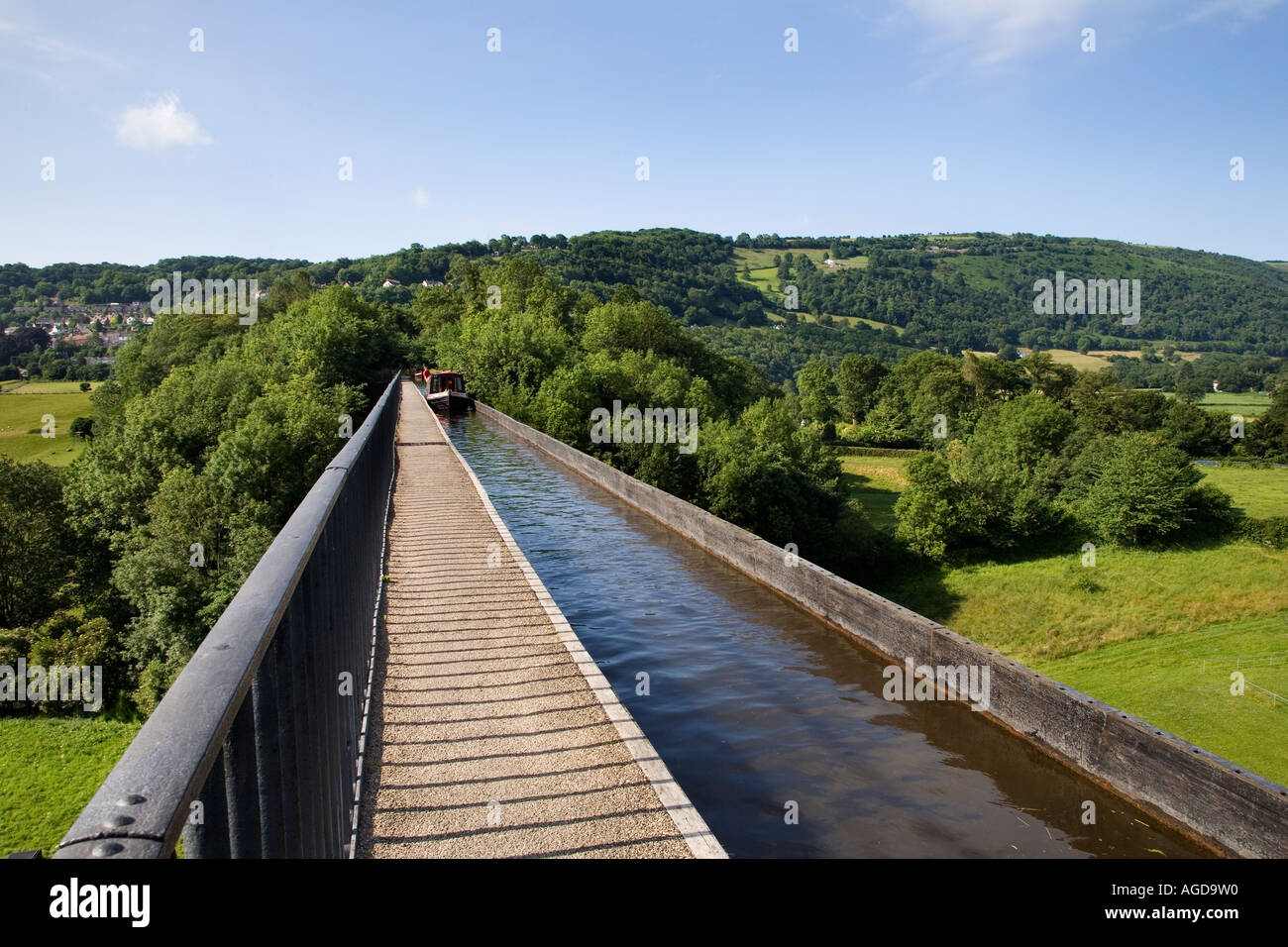 Attraversamento Acquedotto Pontcysyllte oltre la Dee Valley North Wales Foto Stock