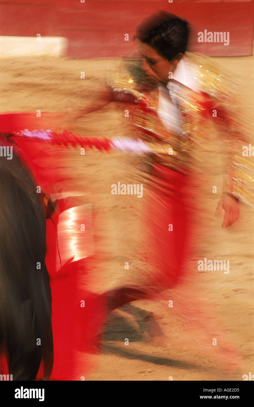 Torero e passando il clacson di bull Foto Stock